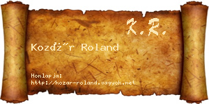 Kozár Roland névjegykártya