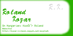 roland kozar business card